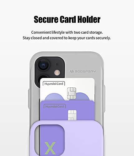 Goospery Slidetok Compatible Case With Iphone 12/12 Pro Card Holder Phone Finger Band Loop Stretch Grip Kickstand 2 Card Storage Dual Layer Protective Bumper Wallet Cover - Purple #TOP2