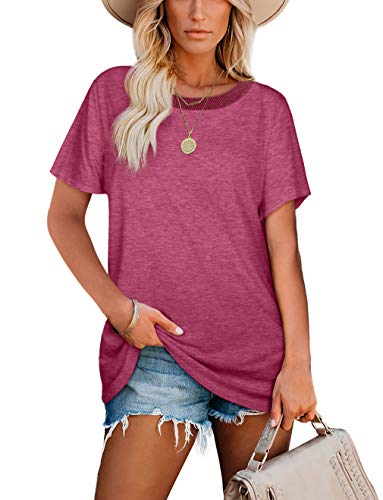 Fashion T Shirts for Women Casual Summer Shirts Short Sleeve Crewneck Tees 2XL