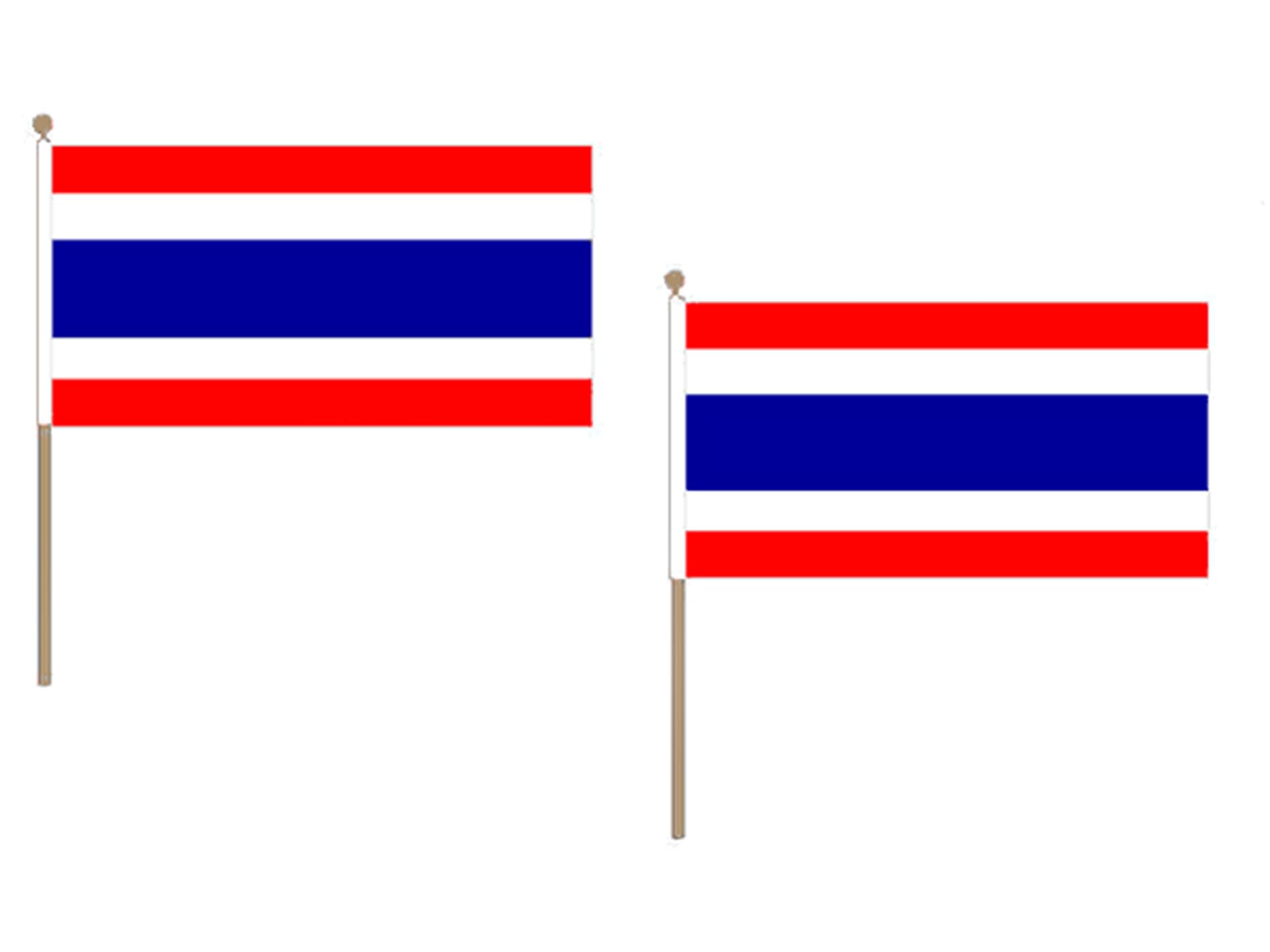 Drapeau Thaïlande 45x30cm résistant avec hampe bois lot de 10