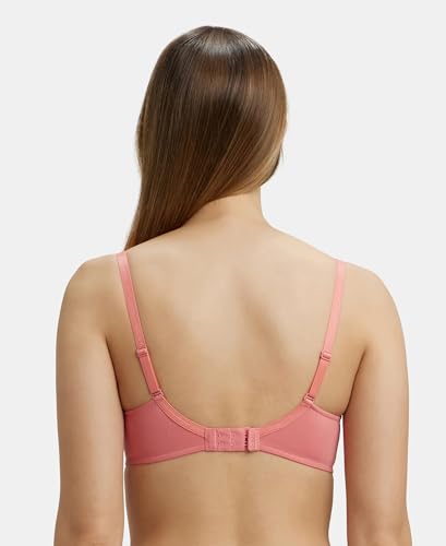 Image of Jockey UL60 Women's Under-Wired Padded Micro Touch Nylon Elastane Stretch Medium Coverage T-Shirt Bra with Detachable Straps