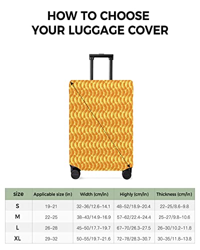 Travel Luggage Cover Spandex Elastic Suitcase Cover for Luggage, Scratch Proof Luggage Cover Protector for Trunk Case 22-25 Inch Luggage, Ombre Retro Ripple Orange3
