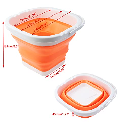 Lc Lictop Collapsible Bucket With Handle, 3000Ml Foldable Portable Cleaning Bucket,Pink,Square 1Pc #TOP3