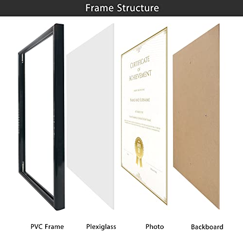 GraduatePro A4 Certificate Frame Black Diploma Degree PVC for Wall Hanging and Tabletop Awards University Graduate College