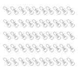 OATIPHO Juego de 50 Cierres de Garra a Presión para Llaveros de 32 Mm, Accesorios de Hierro Duradero, Anillas y Ganchos para Colgar Llaves y Manualidades DIY