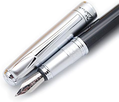 czxwyst Picasso 906 ATHENS DYNASTY Fountain Pen Original Box (Silver, Calligraphy Nib 0.5mm-1.0mm)