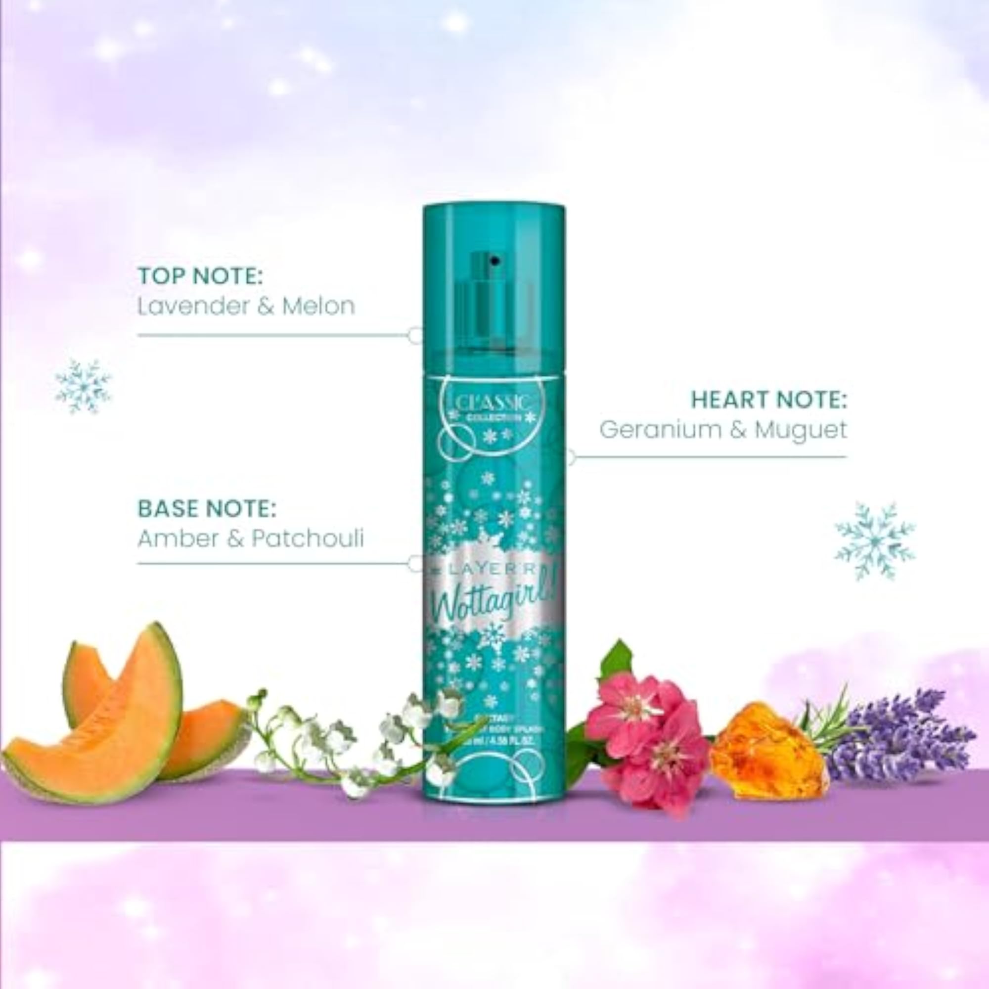 LAYER'R Wottagirl Classic Collection Body Splash for Women 135ml Pack of 3