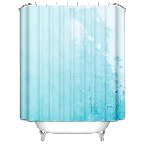 Rideau de douche solide occultant haut de gamme bleu avec oeillets et crochets
