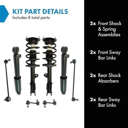 Image of TRQ Front and Rear Suspension Kit Complete Strut & Coil Spring Assembly Shock Absorber Sway Bar Stabilizer Link Compatible with 2010-2012 Hyundai Santa Fe