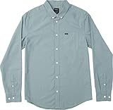 RVCA Young Men’s Thatll Do Oxford Long Sleeve Woven Shirt Shirt, Arona Blue, L