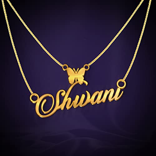 Image of Shivani Cursive Gold & Silver Name Pendant Necklace, Best Jewelry Gift for Girls.