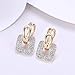 GSLAOZ 14K Rose Gold Plated CZ Hoop Earrings For Women Men Fashion Cubic Zirconia Geometric Square Earrings 24mm