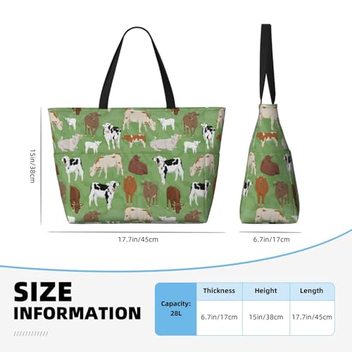 Waterproof Sandproof Beach Bag Cows And Calves Swim Large Tote Pool Bag For Women With Zipper3