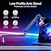 Aqdocvf Microphone Boom Arm - Heavy Duty Low Profile Metal Mic Arm Stand with Desk Clamp & Cable Management, 360° Rotatable, Fits Shure SM7B/MV7, Blue Yeti, Fifine AM8, AT2020 for Podcasting & Gaming