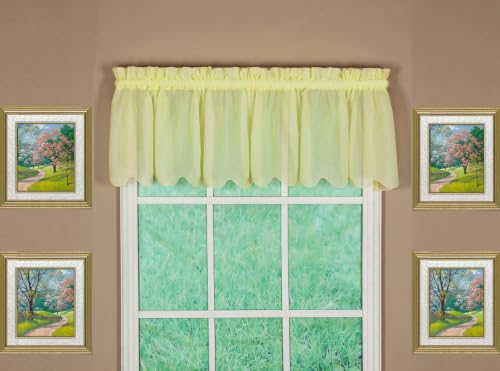 Today's Curtain Emelia Original Voile Valance 14", Yellow, 60" W x 14" L