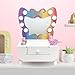 Teamson Kids Colorful Butterfly-Shaped Tabletop Vanity with LED-Illuminated Mirror and 6-pc. Accessory Set