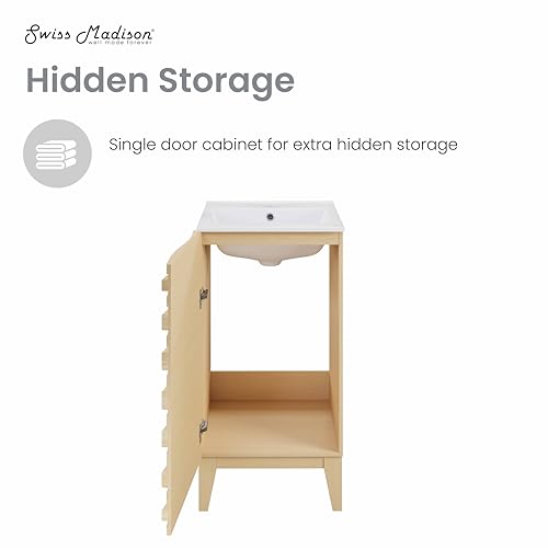 Image of Swiss Madison Cascade 18 inch Bathroom Vanity in Natural Oak