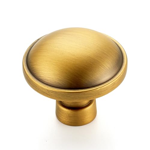 Image of Ravinte Brushed Brass Kitchen Pulls Cabinet Handles 1-1 /4 Inch 10 Pack