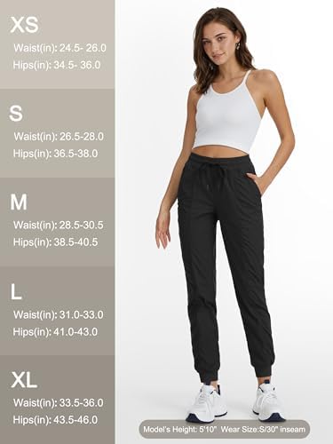 Tallemon Women's 30/32/34/36 Tall Inseam Lightweight Workout Joggers Dance Studio Track Athletic Running Casual Pants,Black,L — view 7