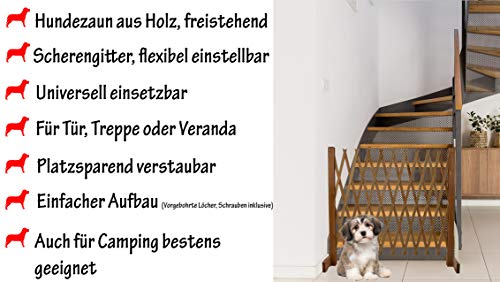 Hunde Türschutzgitter Treppen Schutz Gitter Tür Absperrgitter Sicherheits Zaun Scherengitter - Breite verstellbar 30-117cm