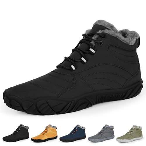 RUYI Winter Barfußschuhe Damen Herren Barfussschuhe Warm Gefüttert...