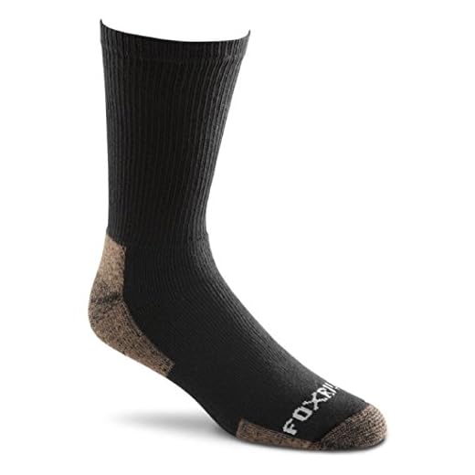 FoxRiver Value Medium-Weight Work Crew Socks (3 Pair Pack), Black, Large