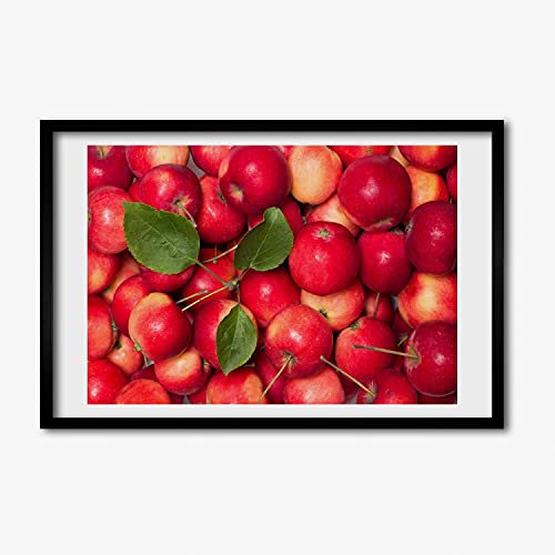 Cadre MDF photo 60x40 cm Tulup pour masquer un mur vide avec une affiche pommes rouges