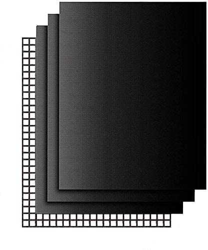 Non-Stick Bbq Grill Mats For Outdoor Grill And Baking Sheets,Oven Liners For Bottom Of Oven,Reusable Easy To Clean,Bbq Grill Accessories, Air Fryer Accessories 15.75 X 13In,Heavy Duty 1 Mesh &3 Mat #TOP1