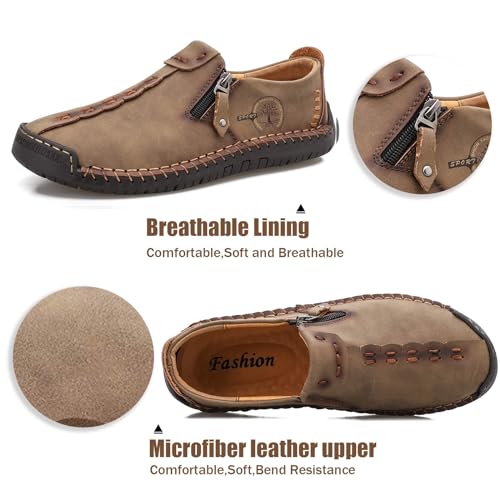 Mens Loafers Outdoor Lightweight Breathable Comfort Classic Hand Stitching Office Walking Driving Shoes4