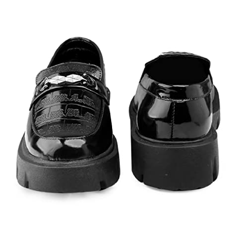 Image of Men's Senthetic Patent Meterial Casual Buckle Slip-On Loafer and Moccasion Shoes