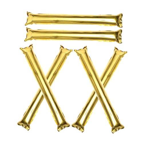NIYANGLE 6pcs Inflatable Cheer Sticks Gold Aluminum Foil Spirit Sticks Noise Makers for Sports Events Party Leaders and Stadium Cheering Props
