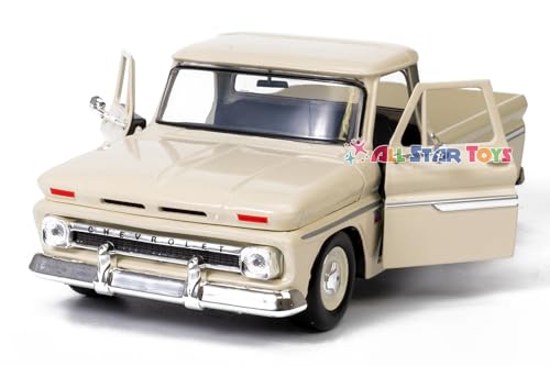 Image of New Motormax - 1966 Chevy C10 Fleetside Pickup Cream 1:24 - 73355AC ,#G14E6GE4R-GE 4-TEW6W239922