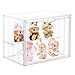 Clear Acrylic Display Case Upgrade 4 Tier Figure Display Cases with 3 Movable Plates, Stackable Display Box Showcase with Magnetic Door for Collectibles (Large-1pack)
