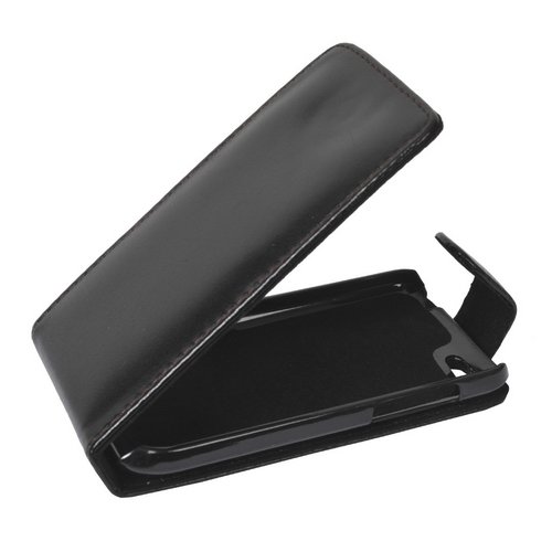Mobilfunk Krause - Flip Case Etui Handytasche Tasche Hülle für HTC One V (Schwarz)