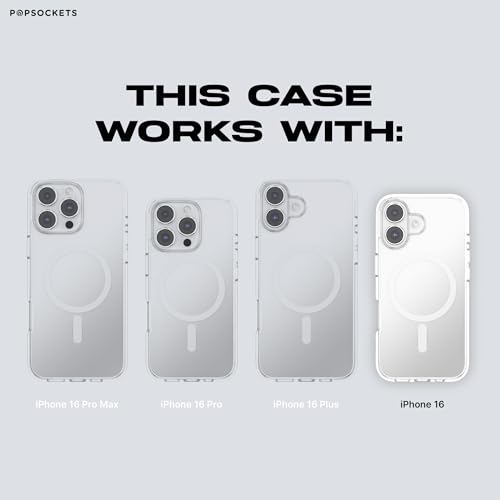 Image of POPSOCKETS iPhone 16 Case Compatible with MagSafe, Phone Case for iPhone 16, Wireless Charging Compatible, Case Only - Clear