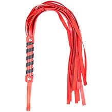 Horse Riding Whip, Faux Leather Crop Whip for Horse Training, 17 inch, Red