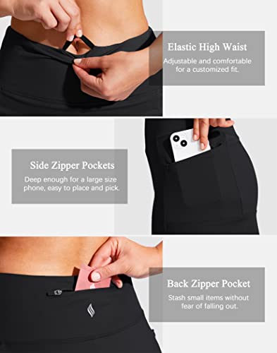 Santiny 19" Golf Skorts Skirts For Women Zipper Pockets Knee Length Skort Women's High Waist Athletic Tennis Skirt (Black_L) #TOP2