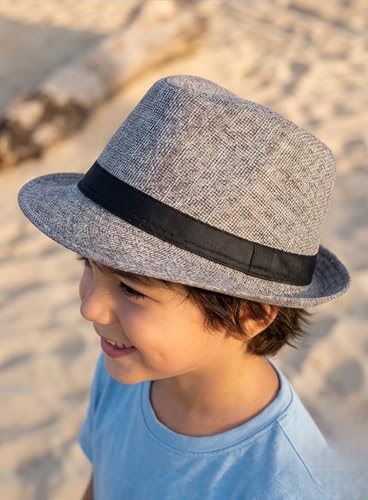 Image of BookMyCostume Grey Western Cowboy & Ballroom Style Hat | Fancy Dress Accessory for Dance, Stage Shows & Theme Parties For Kids