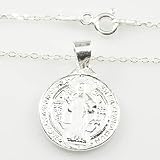  Medalla escapulario de San Benito Plata de Ley