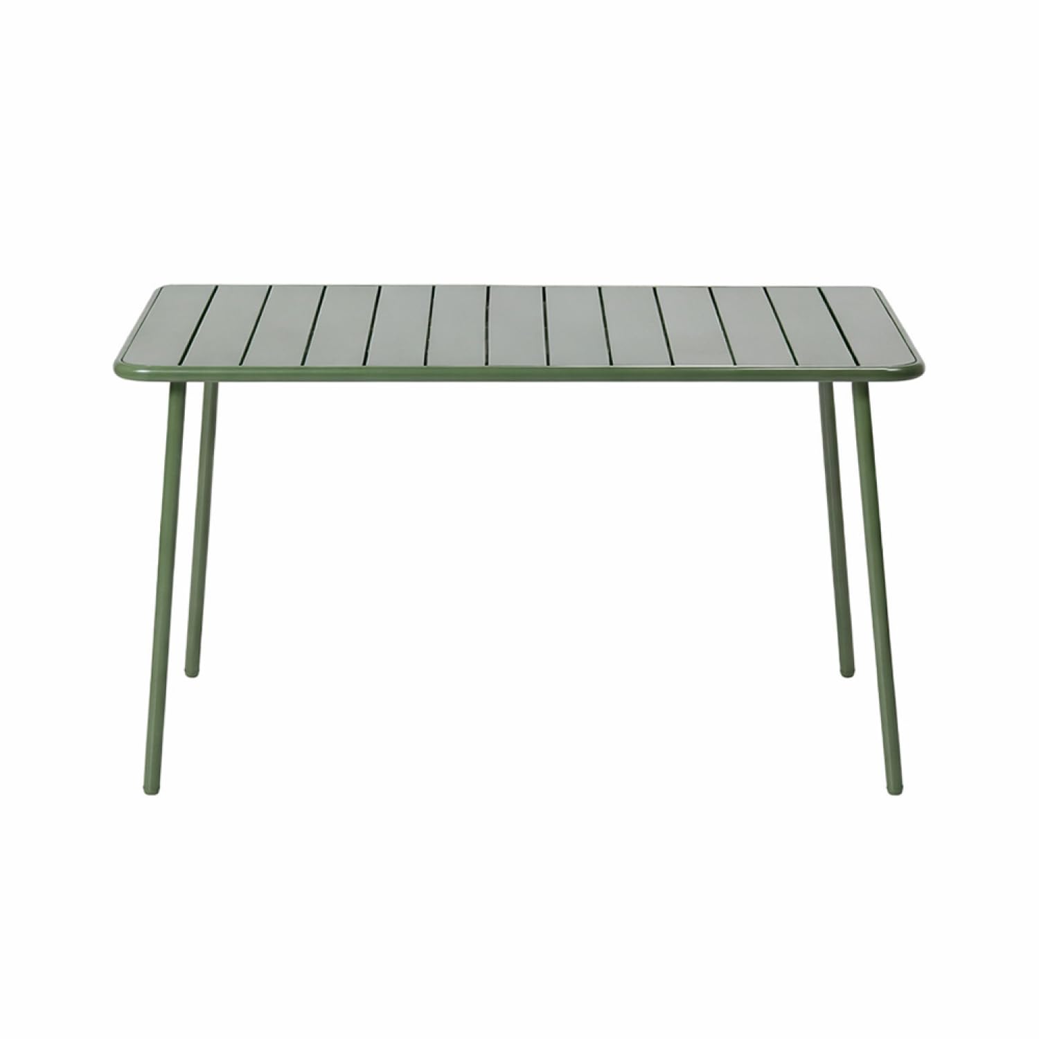 CONCEPT USINE | Tavolo da giardino BERGAME 6 posti 120 cm acciaio verde | Grande tavolo da pranzo all'aperto | Mobili da giardino Terrazza piscina | Resistenza al sole & Intemperie | Premium Design