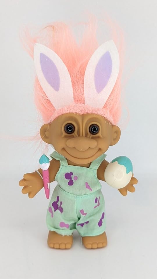 Troll Doll Russ Peach Hair Vintage Retro 5 inch Easter Bunny Spring Gift
