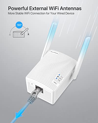Image of BrosTrend Dual Band 1200Mbps WiFi Bridge, Convert Your Wired Device to Wireless Network, Works with Any Ethernet-Enabled Devices, WiFi to Ethernet Adapter with Standard RJ45 LAN Port, Easy Setup