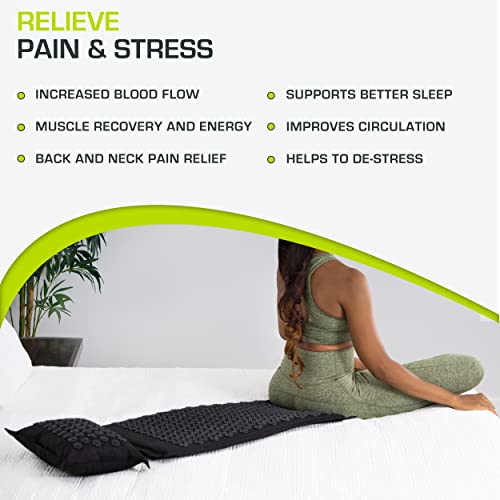 Prosourcefit Ki Acupressure Mat And Pillow Set With 100% Natural Linen For Back/Neck Pain Relief And Muscle Relaxation #TOP3