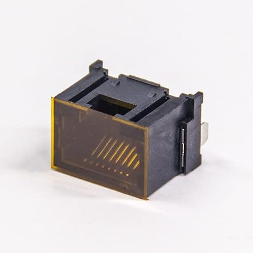 GXMRHWY 30PCS RJ45 Modular Socket Straight Unshileded Jack Black 8P8C Through Hole