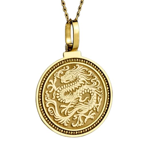 Collier pendentif rond argent gravé Wilson pour homme et femme