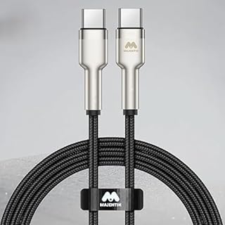 Majentik USB-C to USB-C Cable, 1 Metre Fabric Braided, 60W Fast Charging, Metal Port CL010-C