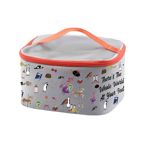 PXTIDY Marry Movie Estojo Cosmético Mary Fans Presente Guarda-chuva Fã Maquiagem Bolsa Organizador Há O Mundo Inteiro aos Seus Pés, Cinza, ONE SIDE, Tendência