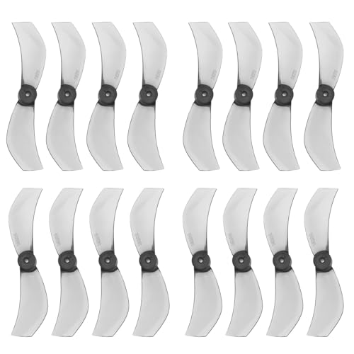ECSiNG 16 hélices de 2 cuchillas (8CW + 8CCW) agujero de eje de 1.0 mm compatible con Meteor 75 Micro sin escobillas Whoop Frame Drone Quadcopter 08028 40 mm, gris