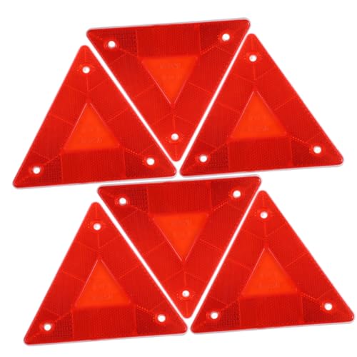 Hemobllo 6 piezas Triangulares Reflectantes para Vehículos Lentos Triángulos de Advertencia de Seguridad para Remolques Camiones y Autocaravanas Accesorios de Plástico Resistentes para
