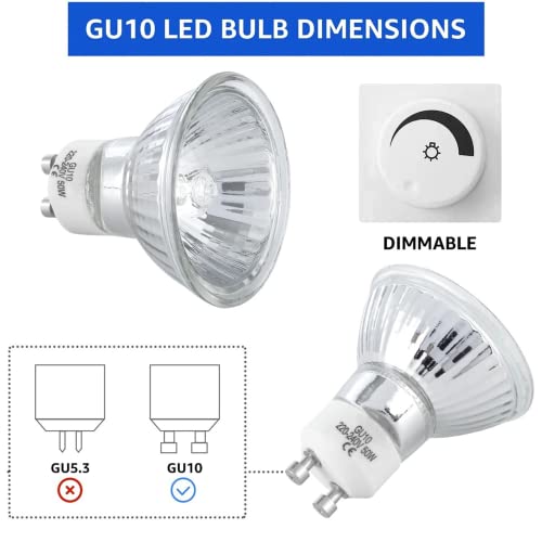 Ligcas Halogen Light Bulbs For Candle Warmer, 50Watt Dimmable Gu10 Bulbs, Mr16 Halogen Bulb For Track & Recessed Lighting, Dimmable, High Brightness With Glass Cover, Long Lifespan #TOP6