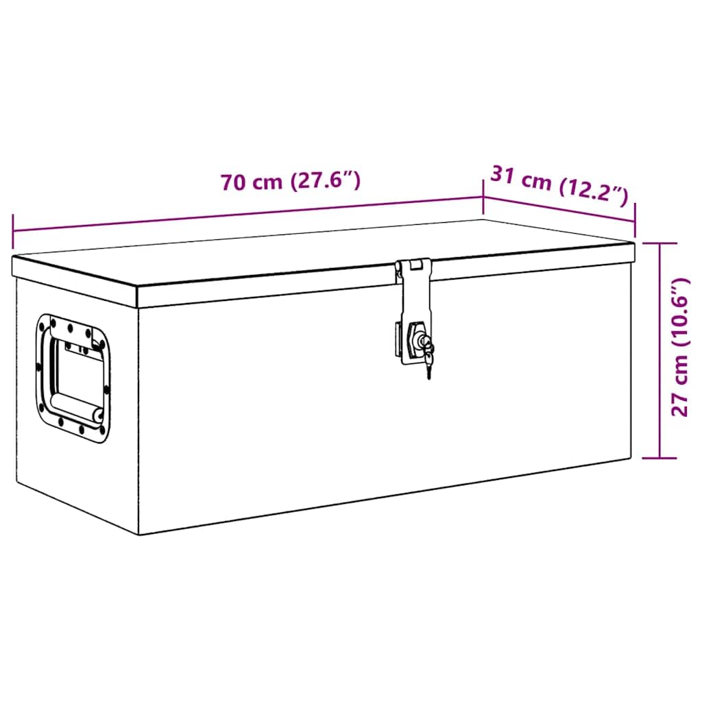 Genérico Caja de almacenaje de Aluminio Plateado 70x31x27 cm,Bricolaje,Accesorios de Bricolaje,Organización y Almacenamiento de Herramientas,Cajas de herramientas-152250